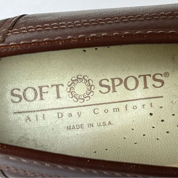 Soft Spots Women's Brown Lace Up Flats Brown Leather Upper Size 9 1/2N - Picture 6 of 9